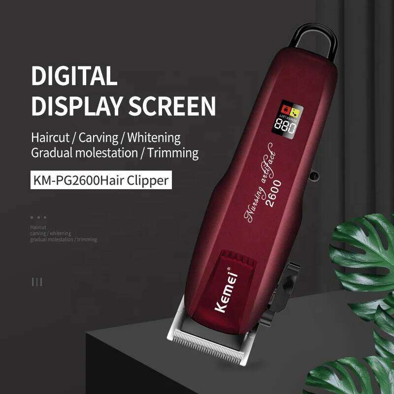 Kemei KM-2600PG Magic Clipper Cordless Powerful Haircut Top Quality Barber Cutting Machine Hair Trimmer LCD Display C260312