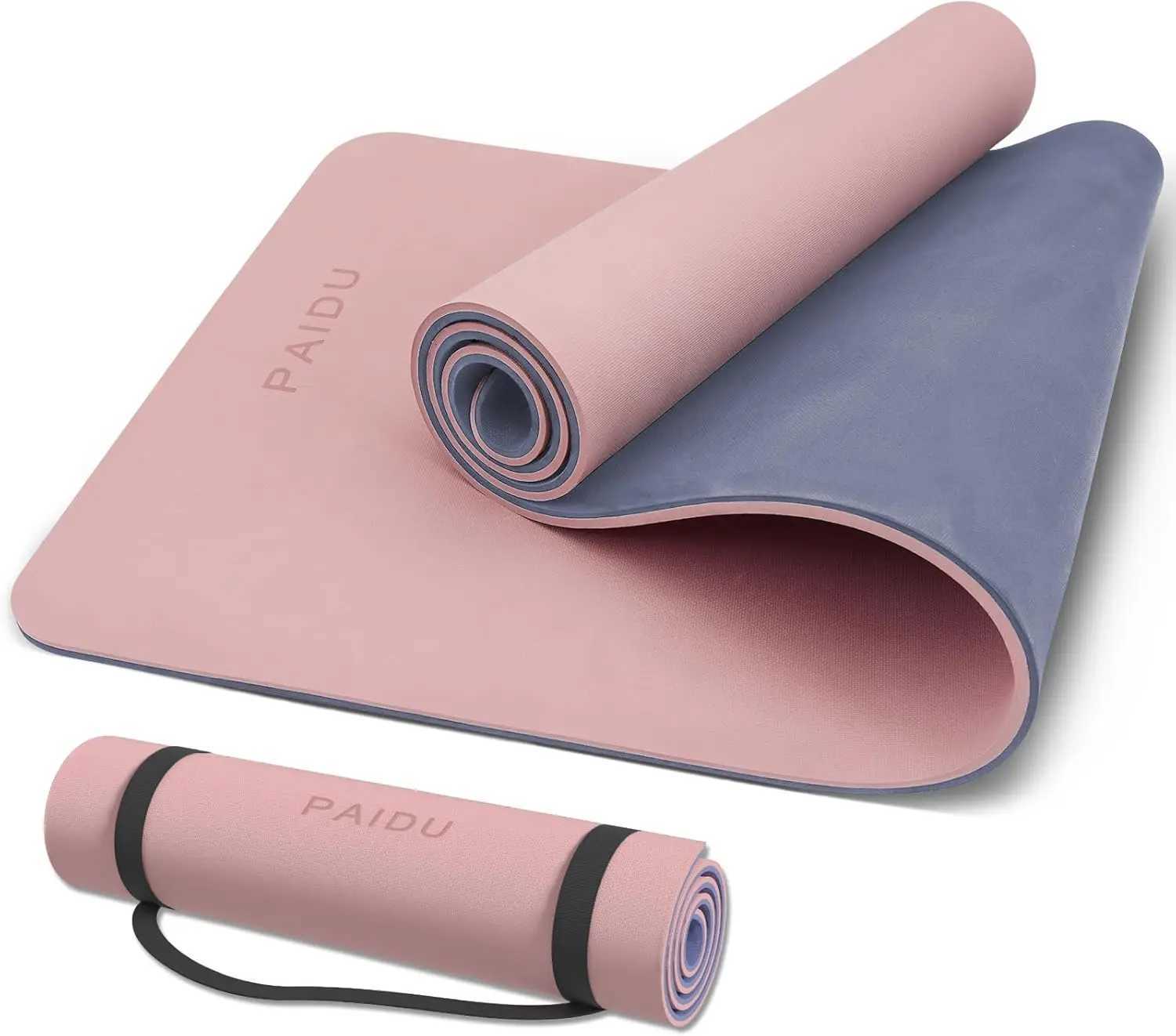 Non-Slip Anti-Tear Extra Thick 10mm Yoga Mat High Resiliency for Workout Yoga Pilates 72x24 inches with Strap M260312