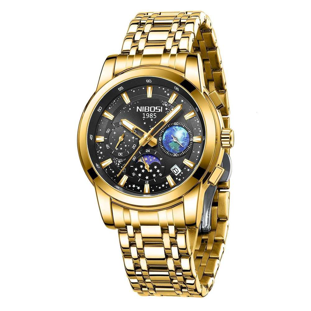 NIBOSI Watches Top Brand Luxury Quartz For Chronograph Waterproof Luminous Auto Date Watch Men Relogio Masculino