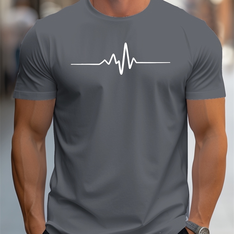 Mens 100 cotton summer loose size Creative Graphic printed slim fit casual sports round neck short sleeved T-shirt top 260227