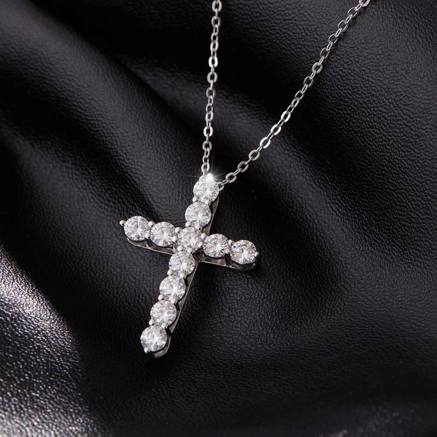 MODIAN D Color Necklace 925 Sterling Silver Exquisite Cross Link Chain Pendant Necklace For Women Fine Jewelry Gift 260311