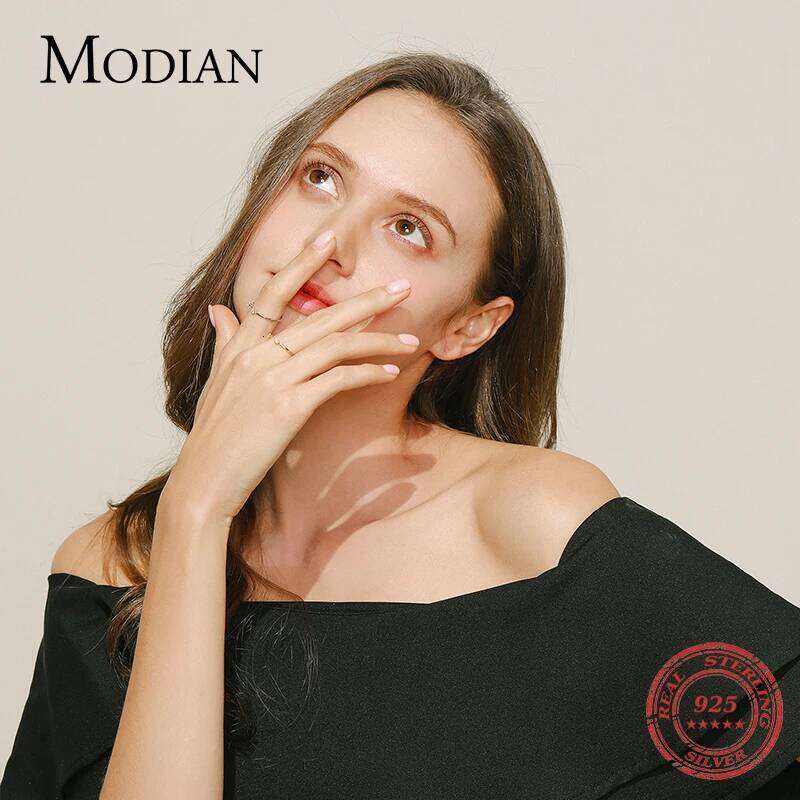 Modian 2022 New Real 925 Sterling Silver D Color Moissanite Finger Rings Trendy Adjustable Ring For Women Wedding Fine Jewelry H260312