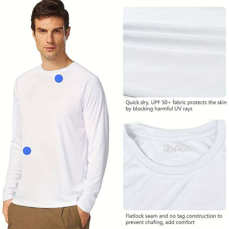 Men's Sun Protection shirts Summer UPF 50+ Long Sleeve Quick Dry Men Shirts Breathable Hiking Fish Performance Tops UV-Proof