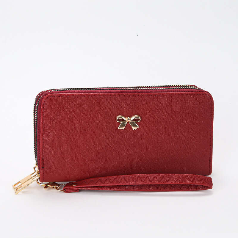 Luxury fashion wallet Popular In Foreign Trade Women S Manufacturer Wholesale New Bow Double Zipper Wallet Fashion Mobile Phone Bag