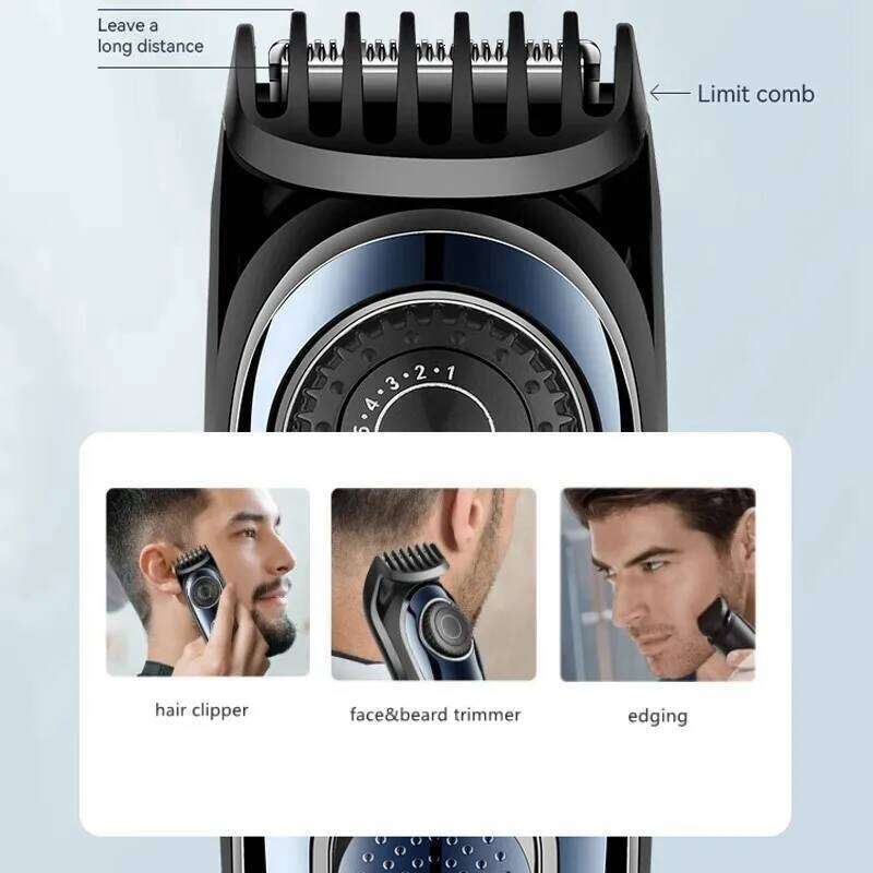 Kemei Cordless Adjustable 1-10mm For Men Face Beard Trimmer Rechargeable Edge Hair Clipper Electric Lithium Battery C260312