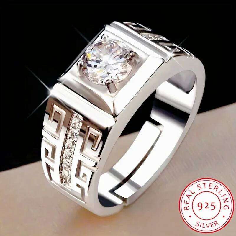 Popular Brands 925 Sterling Silver temperament crystal Zirconia Ring for Women Adjustable Fashion original Jewelry wedding party H260312