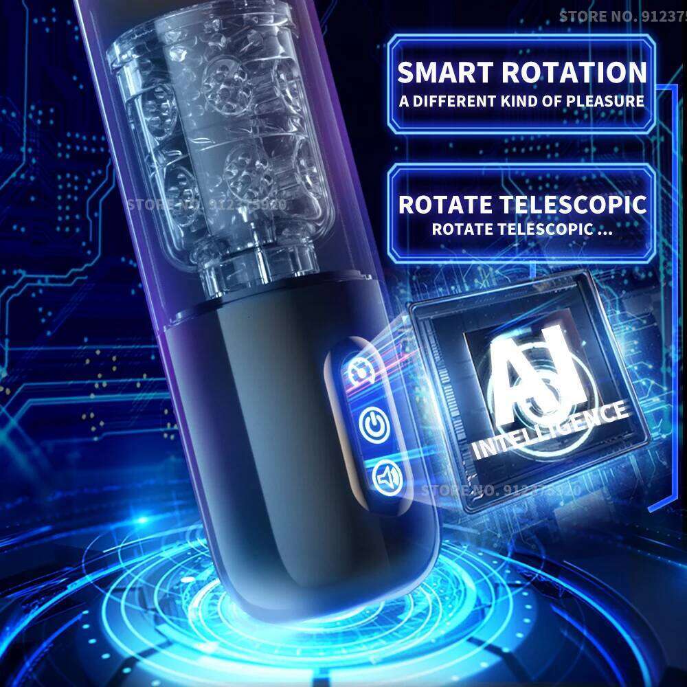 Telescopic Rotation Sucking Masturbator Cup Vagina Masturbation Blowjob Adults Sex Toys for Men Male Piston Automatic Mastubator Z260311