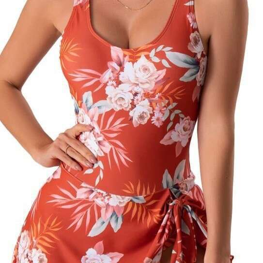 Printed swimsuit for women, cross-border Amazon sexy slim-fit one-piece dress, European and American foreign trade seaside beach swimwear