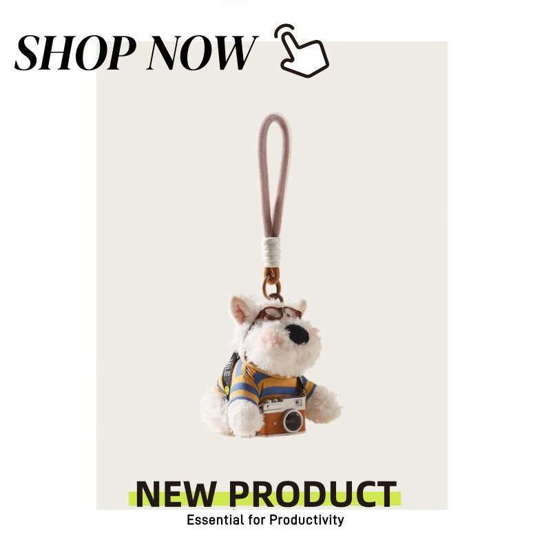 Cute Scribbled Puppy Camera West Highland White Terrier Pendant Bag Decoration Best Friend Gift Cartoon Girl Couple Doll