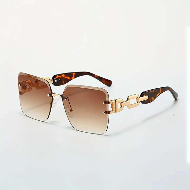 New Square Frameless Cut-Edge Suglasses Cross-Border Europea America Me Ad Wome, Suitable For Drivig, Su Protectio, Outdoor Use, Tredy With Metal