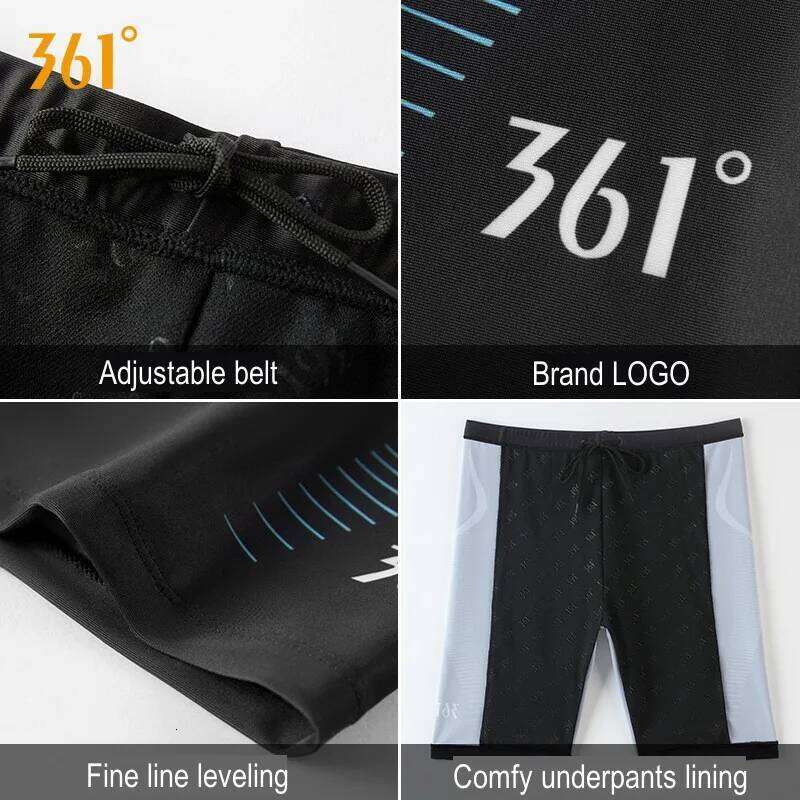 361 Men Water Repellent Professional Competitive Swim Trunks WaterProof Racing Short Pants Quick-Drying Surfing Beach Briefs Z260312