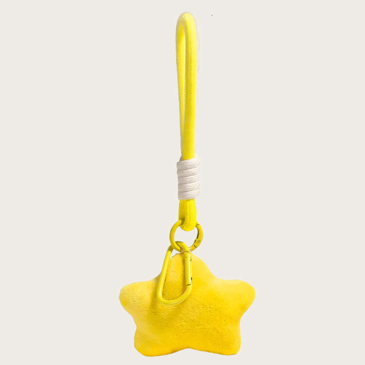 Cute plush star doll pendant squeaking toy keychain cartoon accessory student backpack decoration wholesale