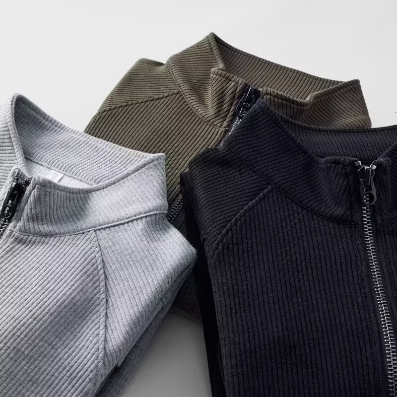 Fleece-lined Thickened Half-zip Sweatshirt For Men Loose Fit Spring And Autumn New Autumn And Designer Hoodie Winter Trendy Brand Stand Collar Pullove
