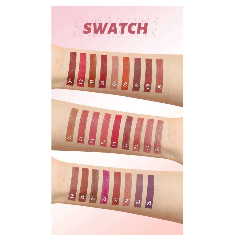 Matte Lip Gloss - Smudge-resistant, non-stick cup waterproof and sweatproof, long-lasting matte silky velvet lip gloss W260311