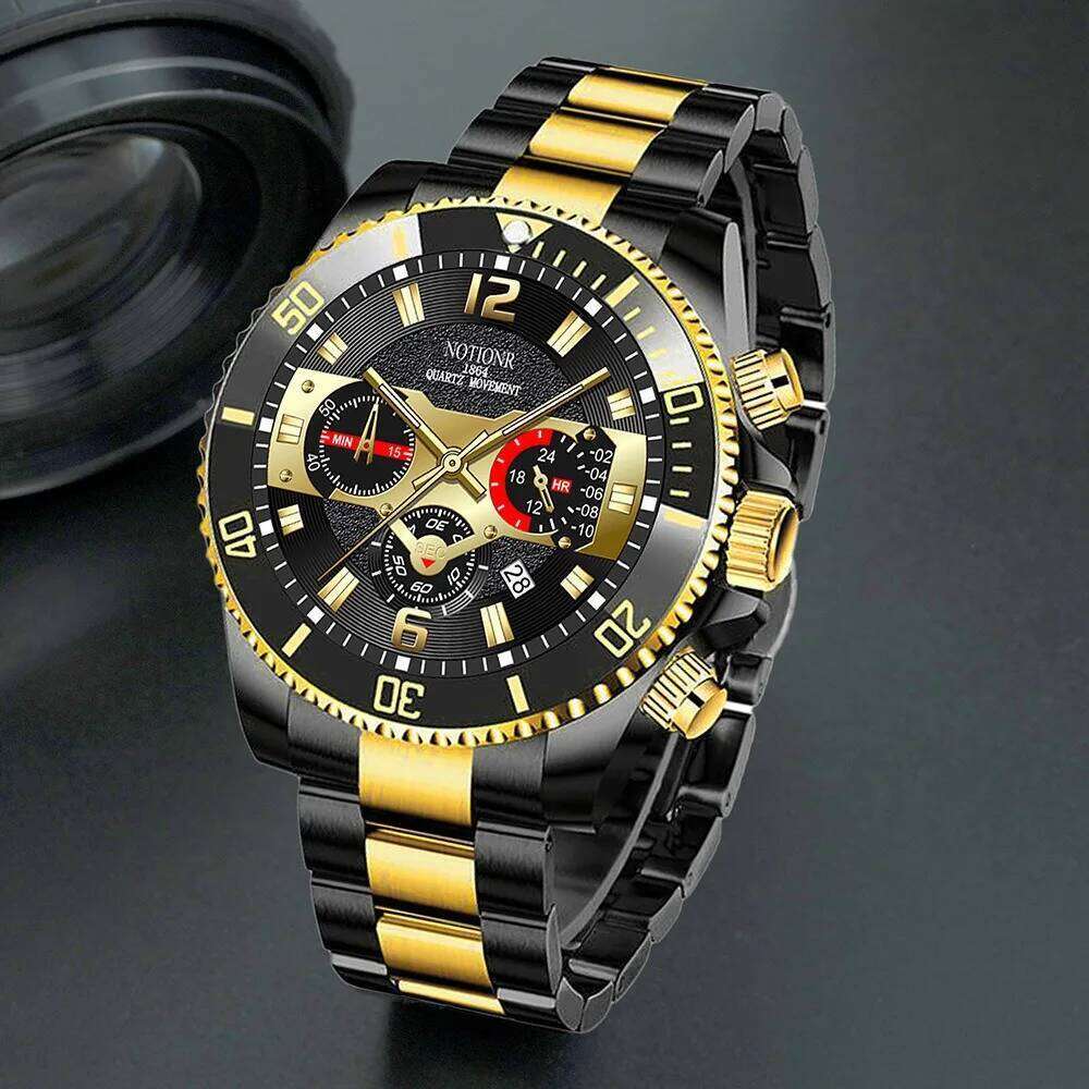 Fashion Quartz Watches Set Men, Design 3 Pcs/set Watch Men - Ideal Choice for Halloween and Thanksgiving Gifts