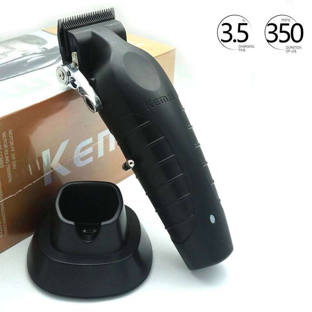 Kemei Men's Electric USB Rechargeable 0mm Gapped Carving Clipper Cordless Trimmer Hair Cutting Machine KM-2296 C260312