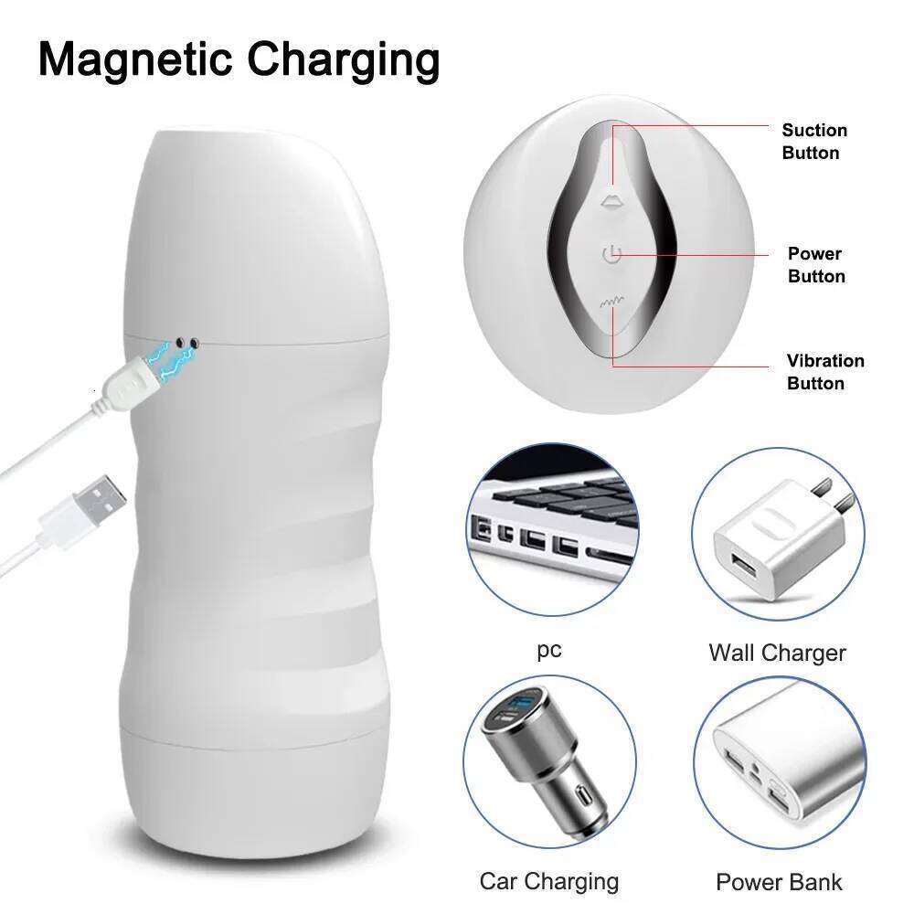 Automatic Male Masturbator Powerful Vibration Blowjob Sucking Machine Silicone Masturbation Cup Adult Supplies Sex Toy for Men Z260312