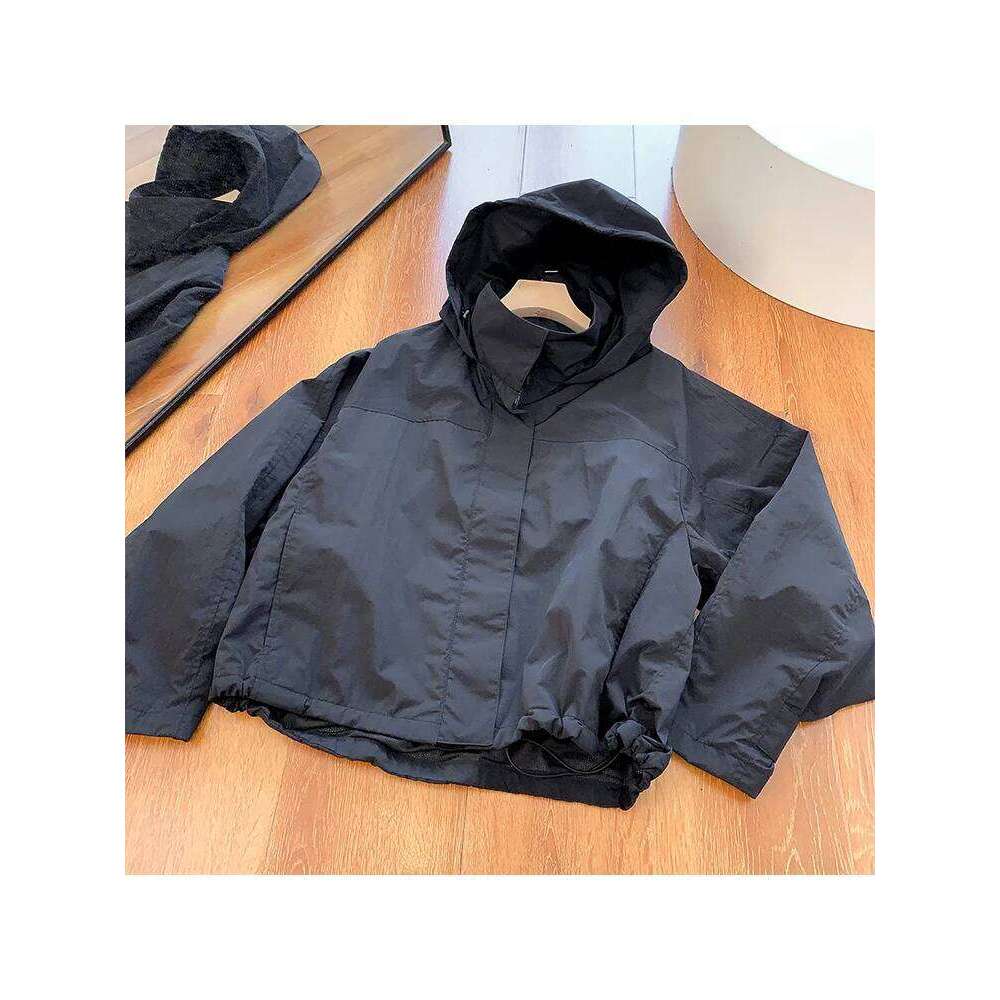 Mumaroho Autumn Winter Windbreaker Windproof Solid Long Sleeve Outdoor Sport Hooded Thin Coat Jacket For Women MAKOUFEI