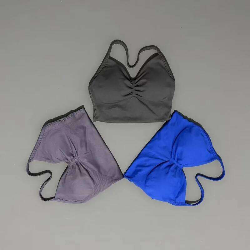 Gym Tops Women Seamless Yoga Tank With Removable Pads V Neck Sleeveless Top Sports Running Fitness Vest 26Y0312