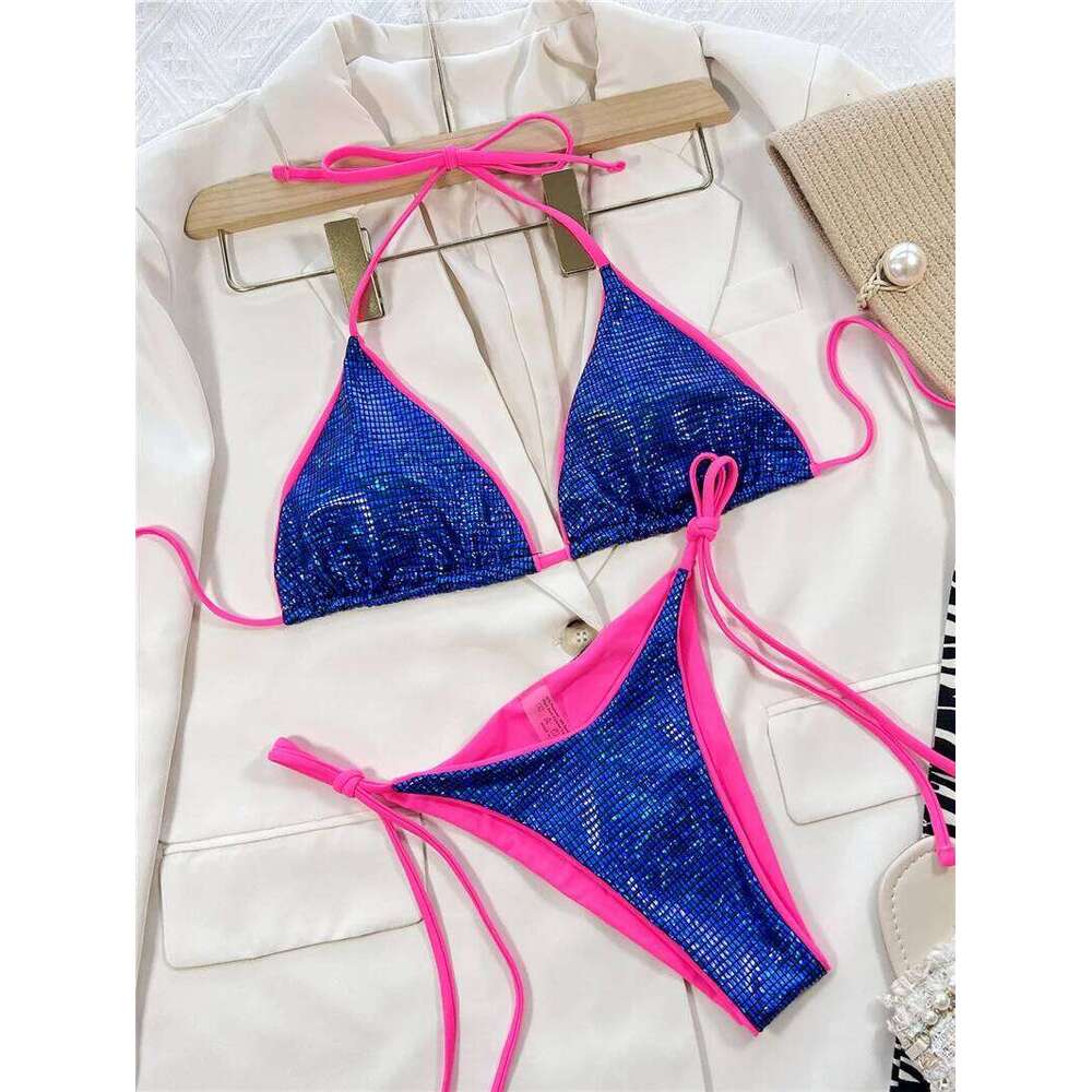 2026 Shiny Style Swimwear Women Sexy Lacing Bikini Set Swimsuit Maio Biquini Femme Badpak Y260303