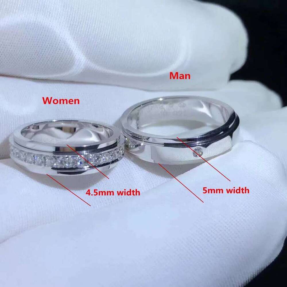 Buyee 925 Sterling Silver Couples White Zircon Finger Ring for Women Men Fashion Classic Wedding Fine Jewelry Circle W260311