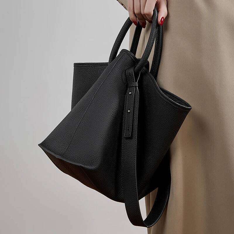 Hifashion Cowhide Genuine Leather Handbags For Women New 2026 Luxury Designer Shopping Totes Work Ladies Shoulder Crossbody Bags