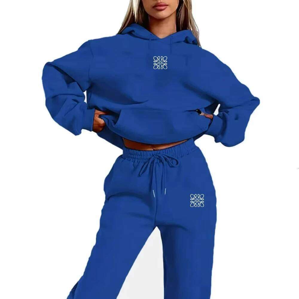 Flower Printed Women's Tracksuit Quality Two Piece Set for Women Fashion Jogging Sweatshirt Suit Drawstring Sports Daily Hooded C260312