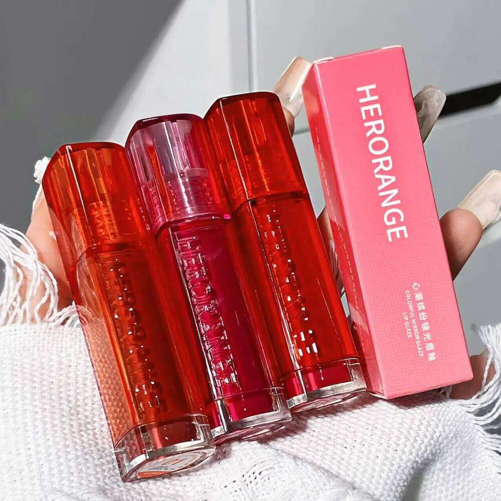 HERORANGE HR557 Heart Tide Colorful Mirror Light Enamel Soft and Rich Color Presents Charming Lip Makeup W260311