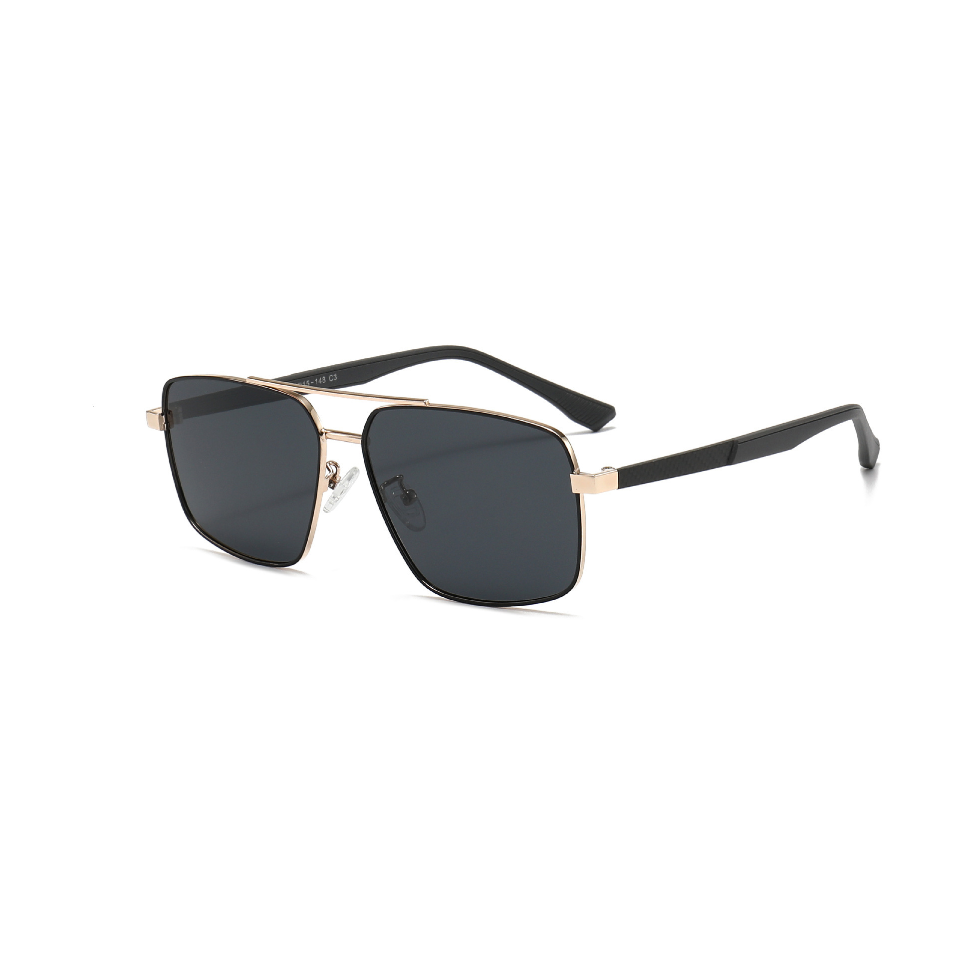2026 New Fashion Square Large Frame Polarized Retro Double-Beam Sun Protection Sunglasses for Men,