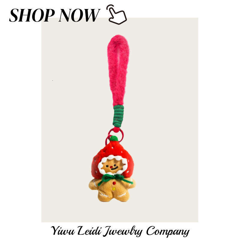 Christmas tree kitten plush toy bag pendant keychain cross-border cute gingerbread man decoration for girls' bags