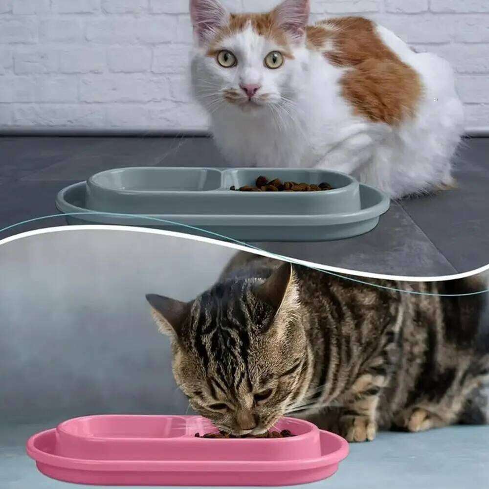 Pet Feeding Double Bowls Plastic Anti Food Water For Dogs Cats Puppy Automatic Dog Feeder Dispenser Karate for Ants 26Y0312