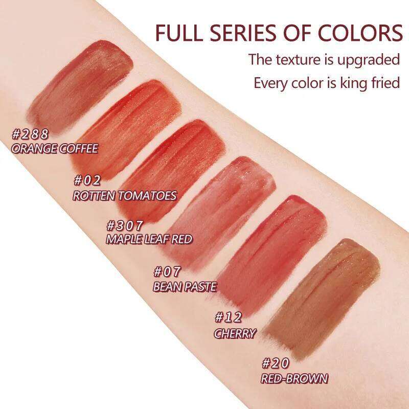24h Long-Lasting Matte Glaze, Waterproof Non Stick Cup Liquid Lipstick, High Pigment Gloss, Diverse Shades Lip Tint W260311