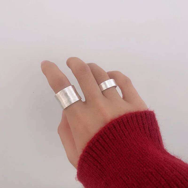 Original 925 Sterling Wide Smooth Rings For Women Counple Wedding Engagement Silver Women's Vintage Ring Fine Jewelry H260312