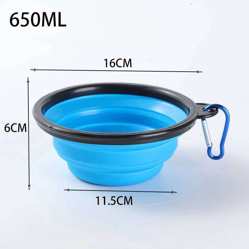 350ML/650ML Foldable Silicone Pet Bowl Portable Puppy Food Container Collapsible Feeder for Outdoor Camping Dog Accessories 26Y0312