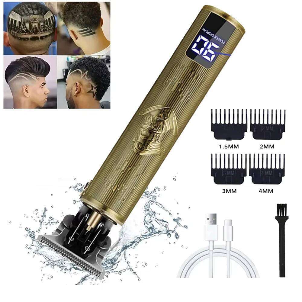 Vintage T9 Electric Cordless Cutting Machine Professional Hair Barber Trimmer For Men Clipper Shaver Beard Lighter C260312