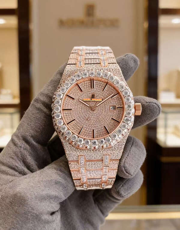 Moissanite diamond watches for men and women, designer watches featuring VVS high-quality diamond automatic movements, luxury watches with fast shipping.
