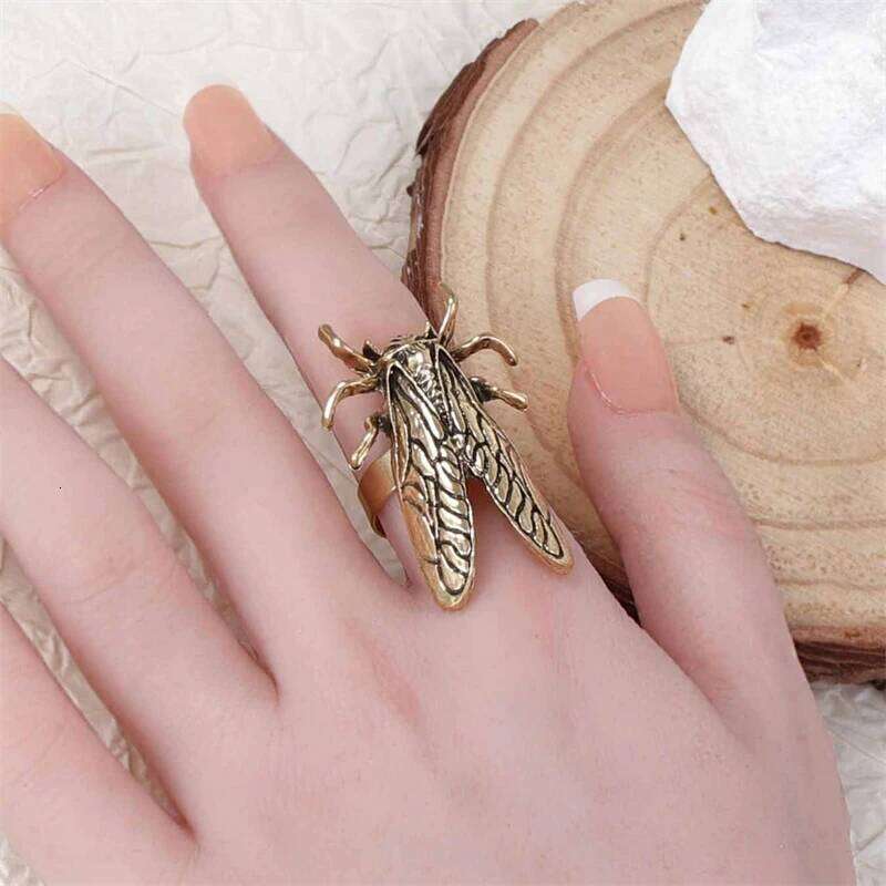 Retro Insect Opening For Women Animal Beetle Cicada Punk Hip-hop Adjustable Finger Ring Trend Daily Party Jewelry Accessory H260312