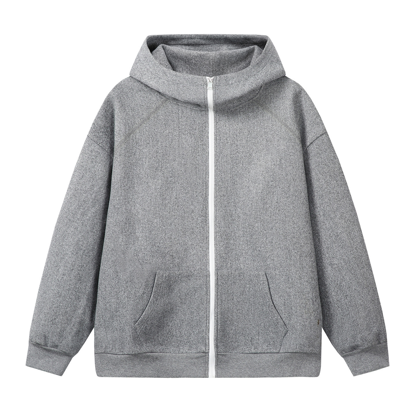 Designer Hoodie Heavyweight Textured Woolen Hooded Sweatshirt For Men Autumn Retro Color-block Zipper Couple Cardigan Jacket Coat