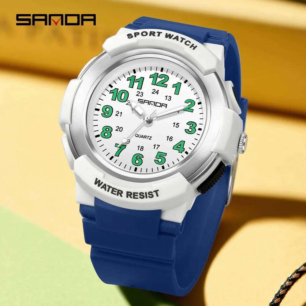 SANDA 6308 Men's Fashion Simple Original Gift Silicone Quartz Watch Student Boyfriend Clock Pointer