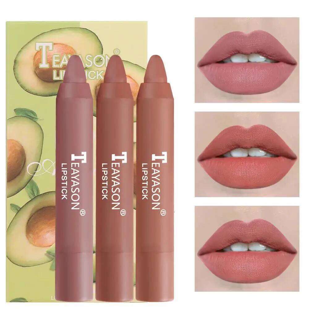 Matte Lipstick Set 3pcs Waterproof Long Lasting Velvet Nude Red Tint Natural Makeup Cosmetic Beauty Sexy Pen W260311