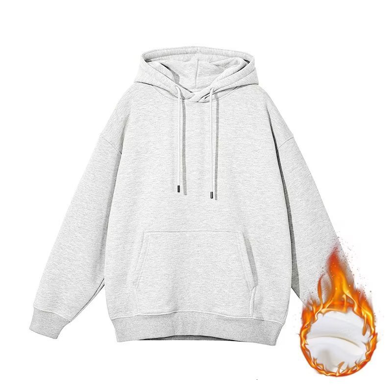 Autumn/winter Fleece-lined Oversize Hoodie For Designer Hoodie Trendy Men Casual Loose Thick Hoodie