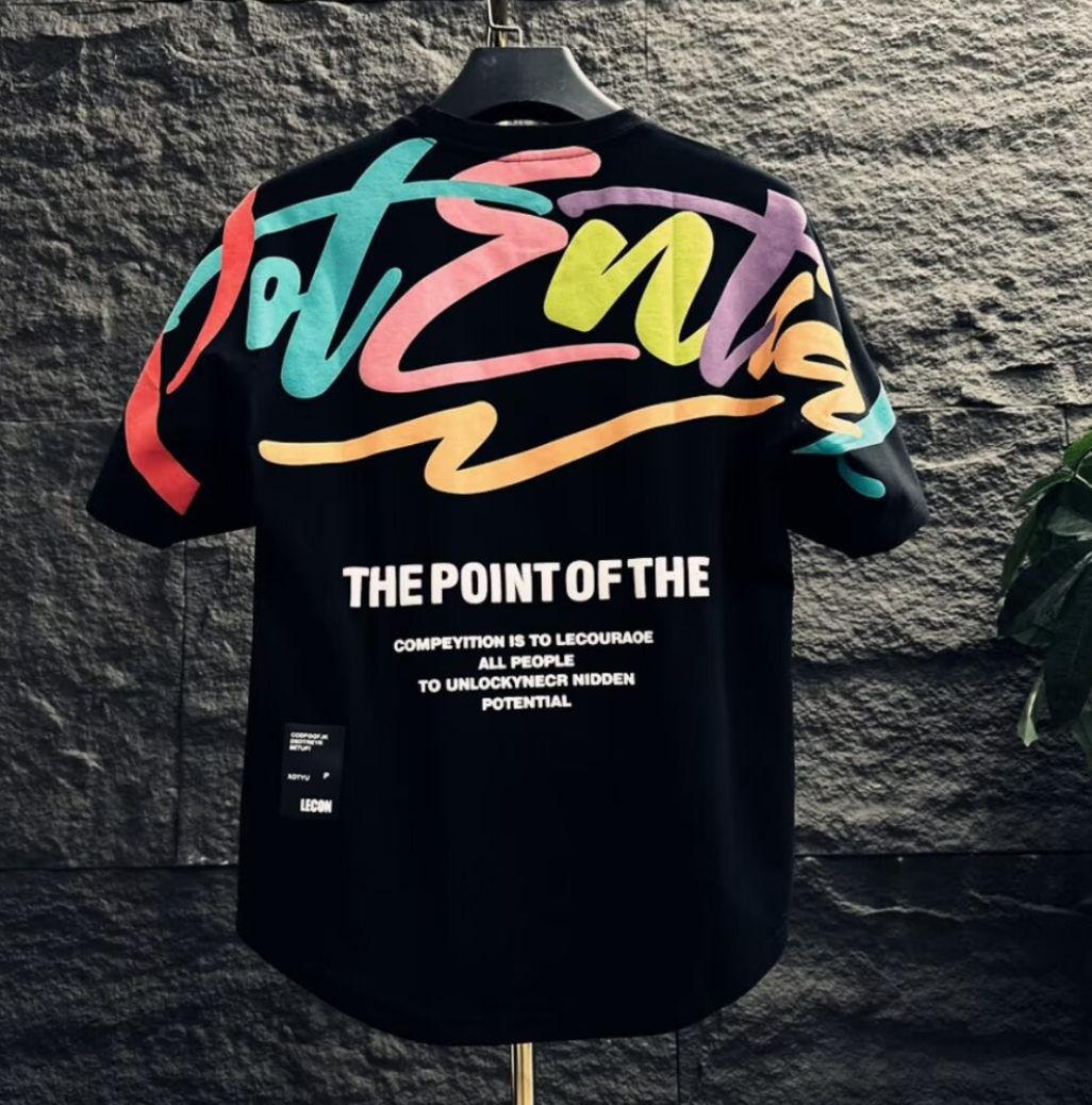 2026 new style short-sleeved T-shirt for men Ins fashion brand European and American hip-hop style round neck graffiti print base shirt top summer