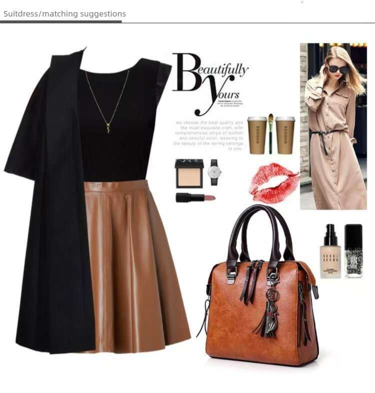 Women Composite Tassel Luxury Leather Purse Handbags Famous Brands Top-Handle Female Shoulder Bag 4Pcs/Set Xiu Lai Si