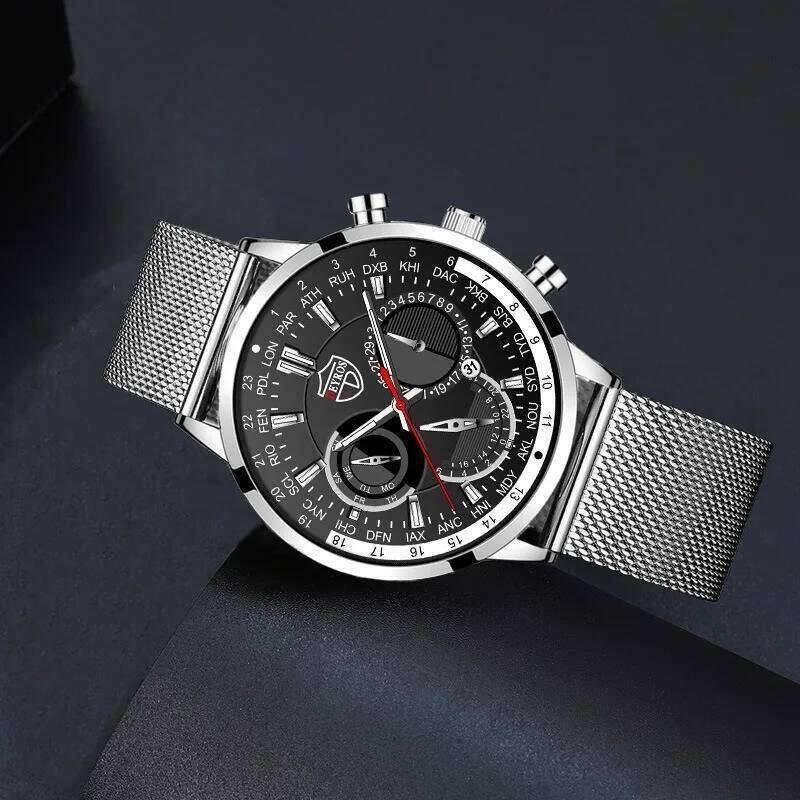 Stainless Steel Mesh Strap Christmas Gift Man Quartz Handcuffs Analog Watches Men Gifts for Dad Black Friday Watch