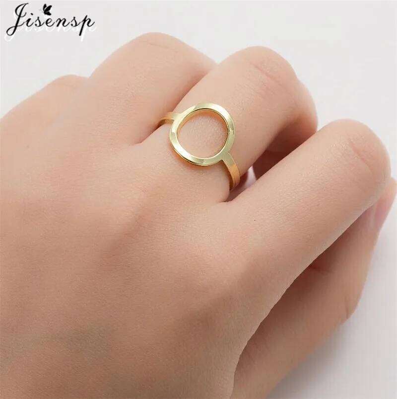 Trendy Stainless Steel Rings for Women Vintage Geometric Round Opening Adjustable Ring Stackable Midi Ringen New Jewelry 2025 H260312