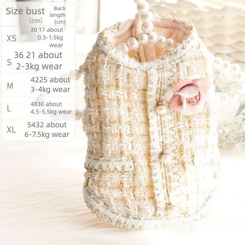 2026 Dog Clothes Autumn And Winter Cat Princess Wholesale Fragrant Style Trimmed Cotton Vest For Small Dogs Pet Dropshipping