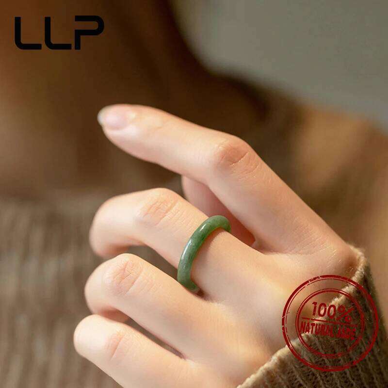 Fashionable Natural Grade A Jadeite Ring High-quality gemstone material fashionable jewelry for daily wear symbolizing good luck H260312
