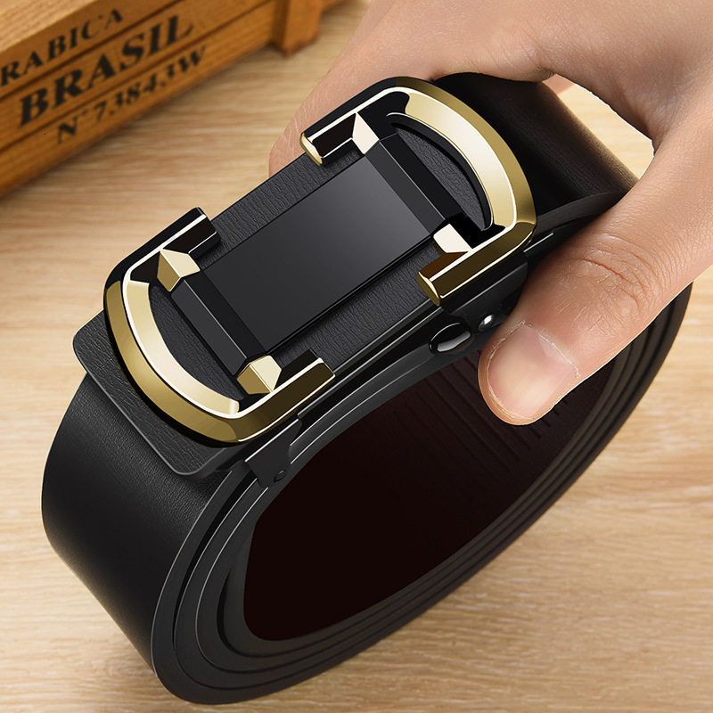 2026 New Designer Luxury Brand Men's Belt Wholesale Men's PU Belt Toothless Automatic Buckle Multi Functional Fashion Leisure Versatile Men&