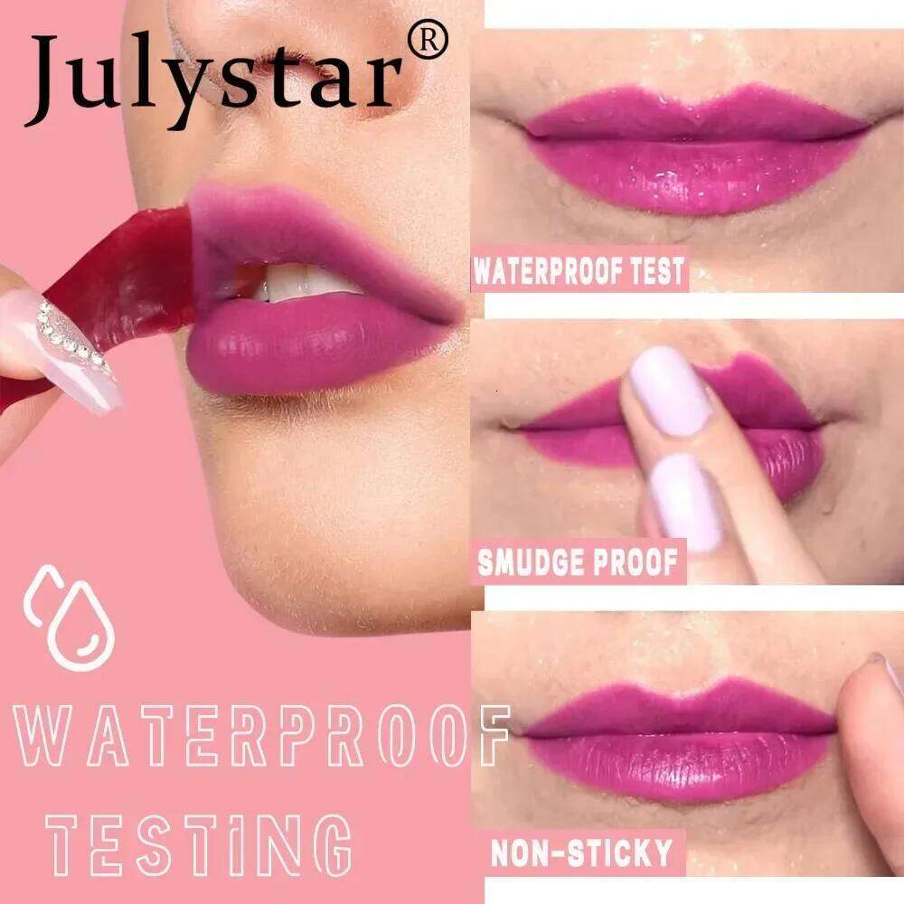 Julystar 6Color Peel Off Liquid Lipstick Waterproof Lasting Matte Purple Gloss Moisturize Tear-off Lip Stain Cosmetic Makeup W260311