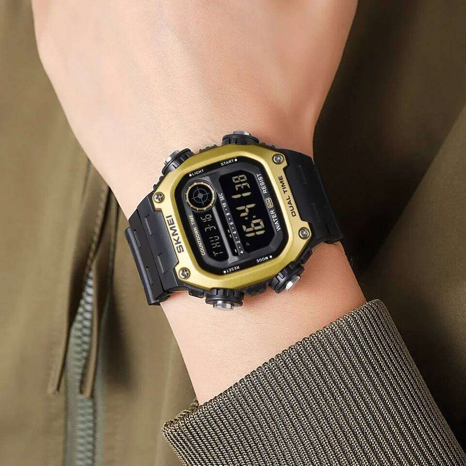 SKMEI 2126 Digital Countdown Sports Watch for Men LED Display Waterproof Stopwatch Mens Wristwatches Alarm Clock Montre Homme